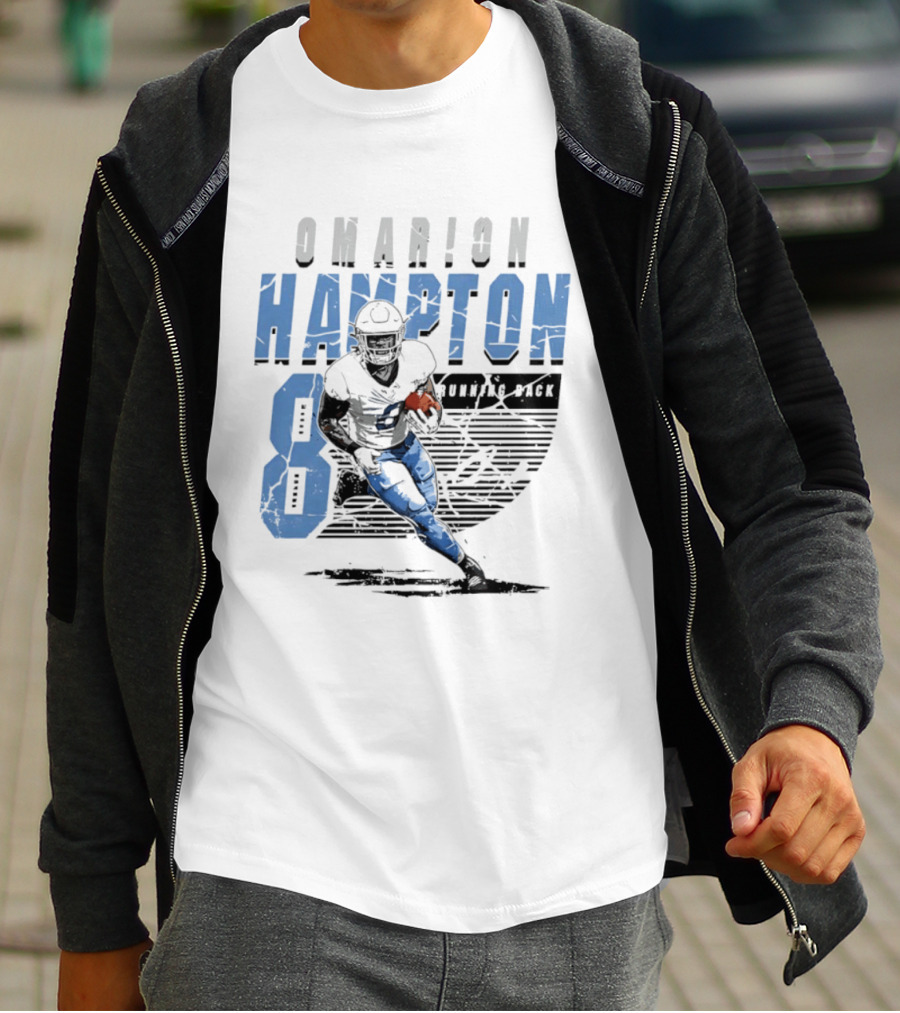 Omarion Hampton 8 Running Back Los Angeles Chargers Football T-Shirt