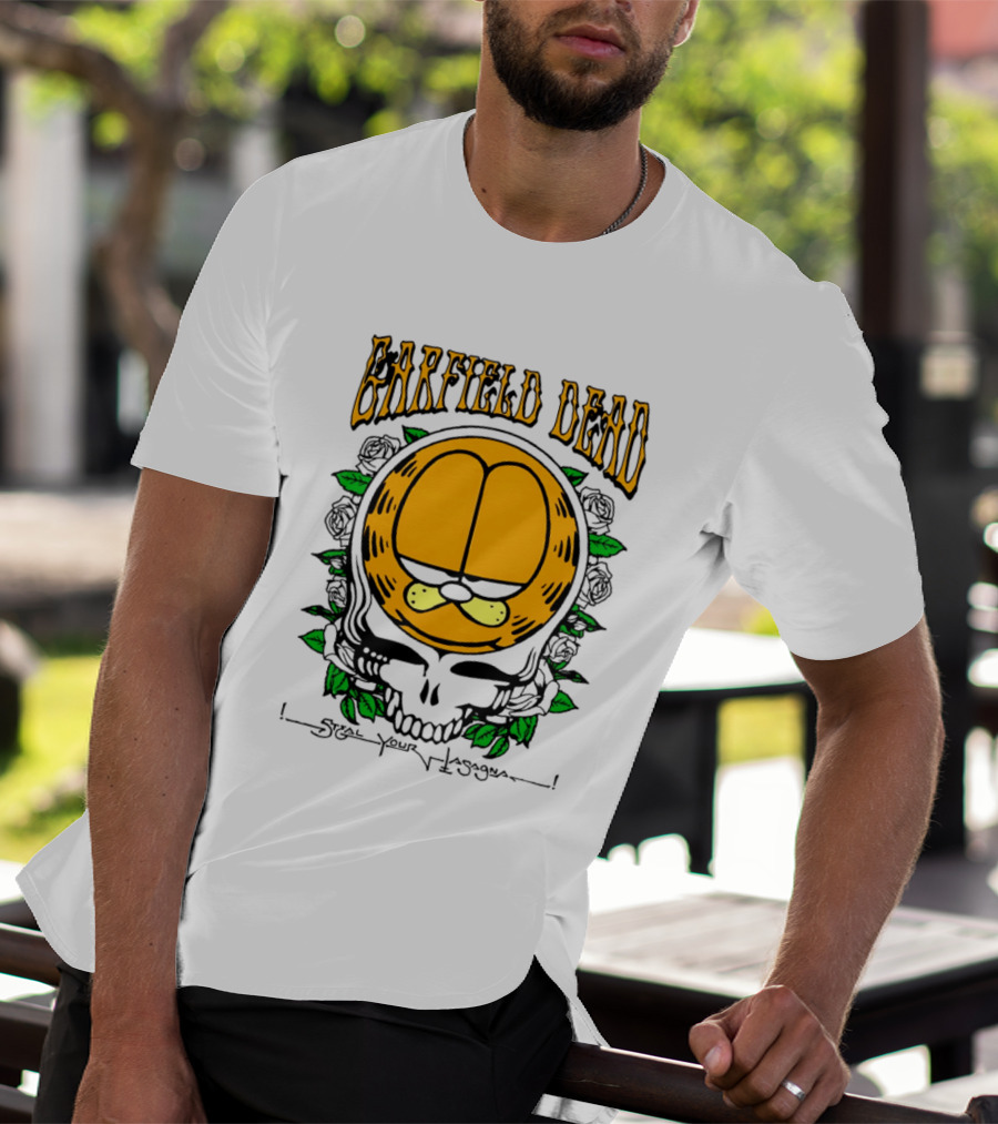 Garfield Dead Steal Your Lasagna Grateful Mashup T-Shirt