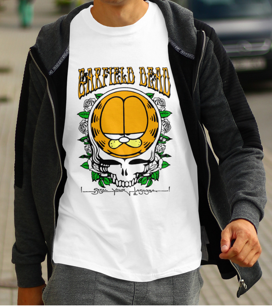 Garfield Dead Steal Your Lasagna Grateful Mashup T-Shirt