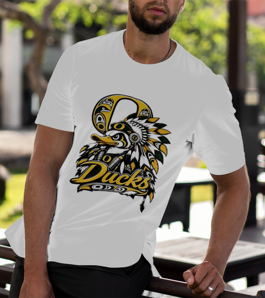 Oregon Ducks Native American Headdress Tribal T-Shirt