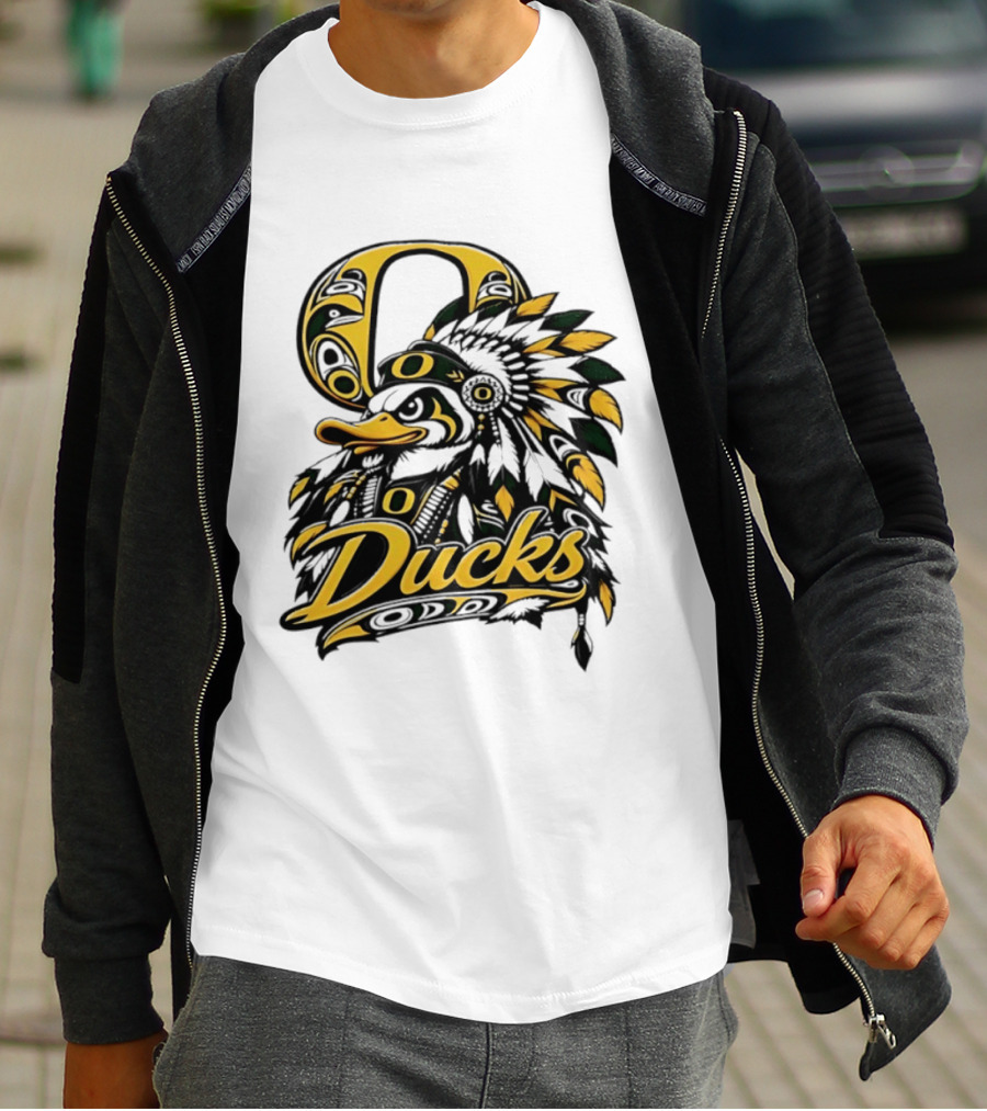 Oregon Ducks Native American Headdress Tribal T-Shirt