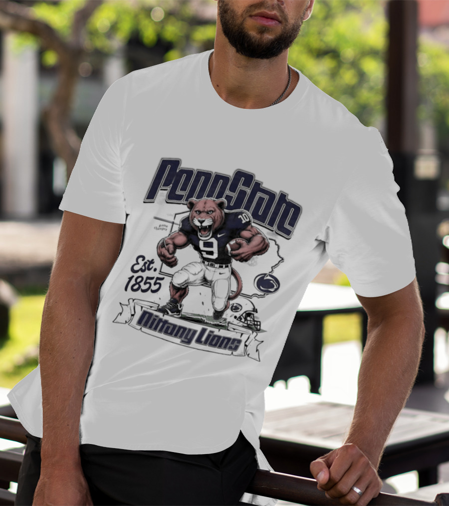 Penn State Nittany Lions Mascot Football Est 1855 T-Shirt