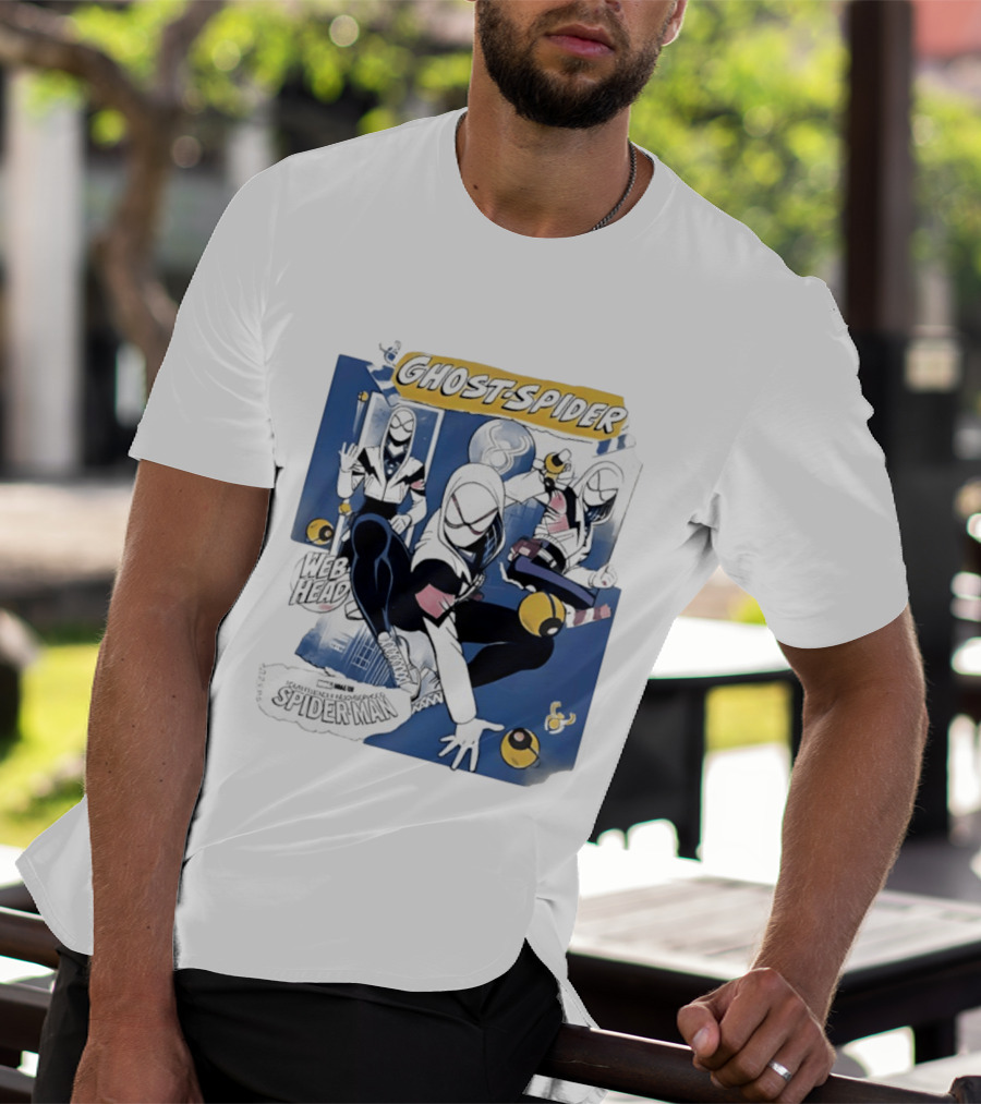 Ghost Spider Web Head Spider Man T-Shirt