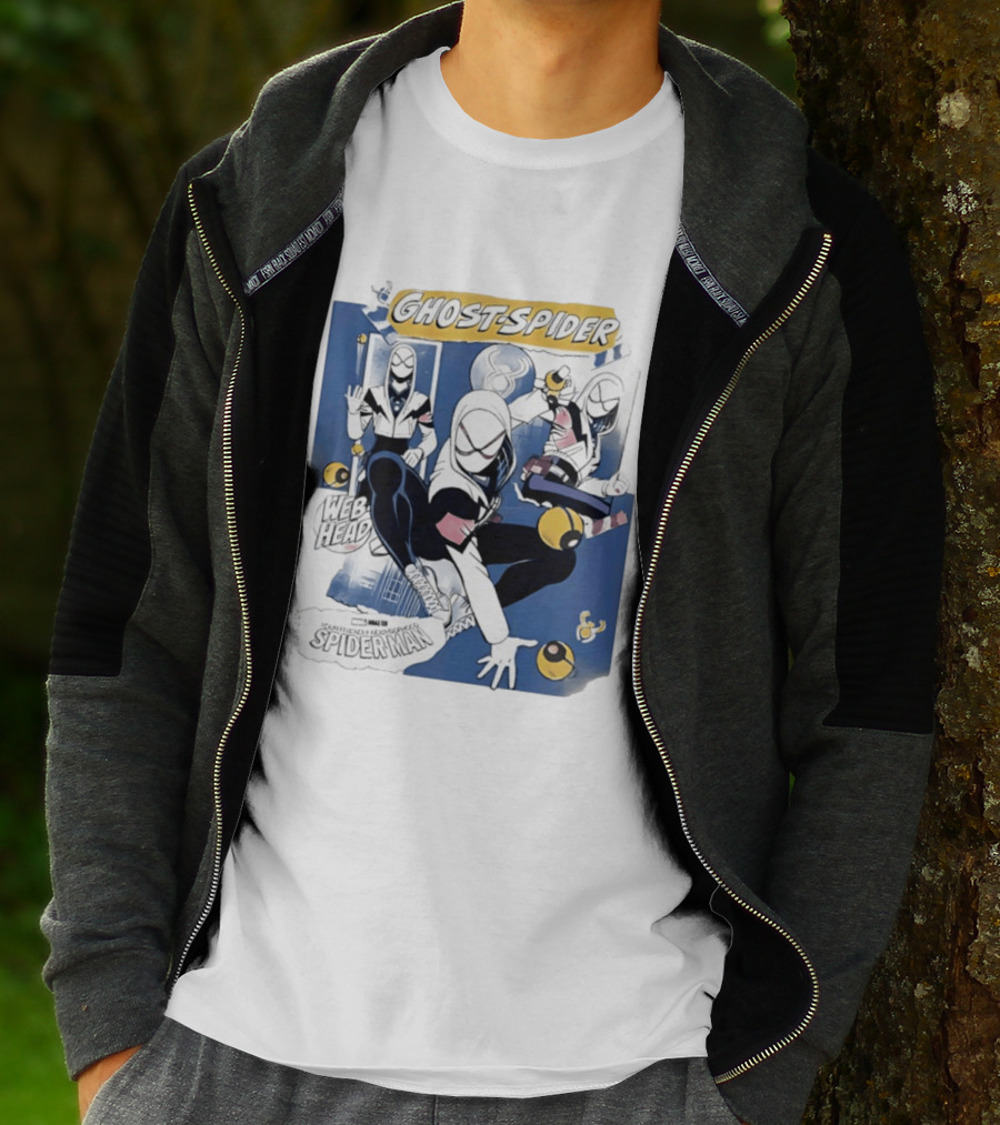 Ghost Spider Web Head Spider Man T-Shirt