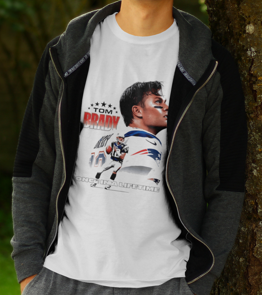 Tom Brady New England Patriots Once In A Lifetime Stars Collage T-Shirt