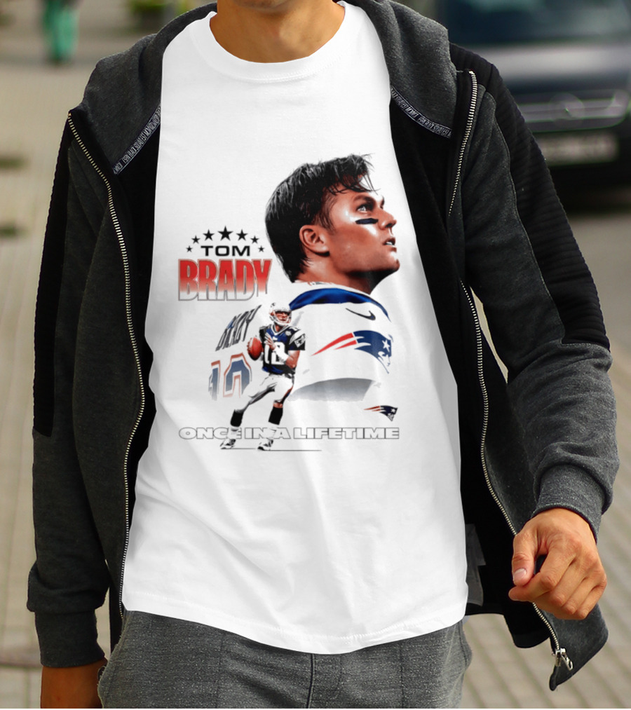 Tom Brady New England Patriots Once In A Lifetime Stars Collage T-Shirt