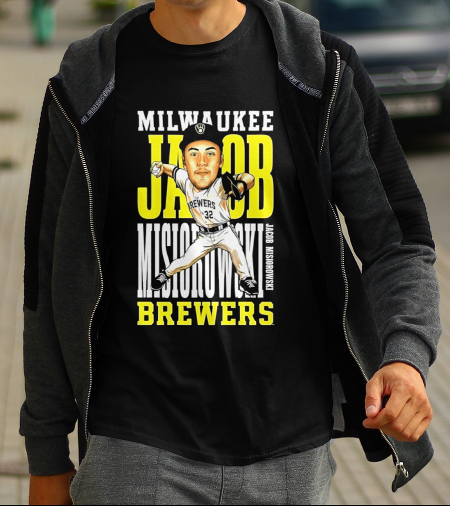 Milwaukee Brewers Jacob Misiorowski Caricature 2026 MLB T-Shirt