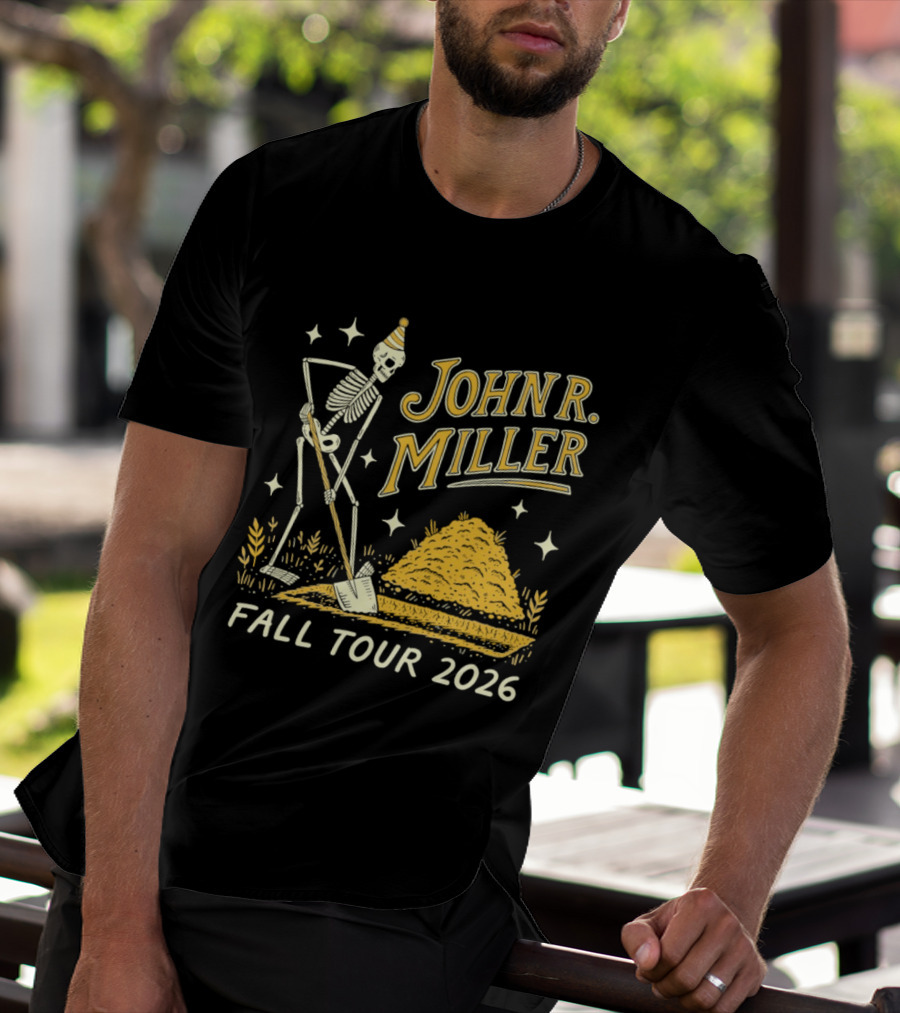 John R. Miller Skeleton With Shovel Fall Tour 2026 T-Shirt