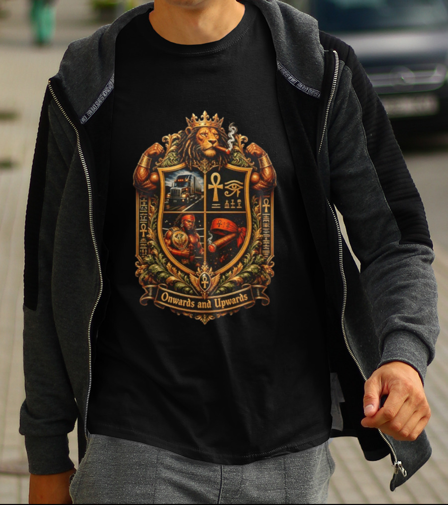Onwards And Upwards Egyptian Ankh Lion King Smoking Cigar Truck T-Shirt
