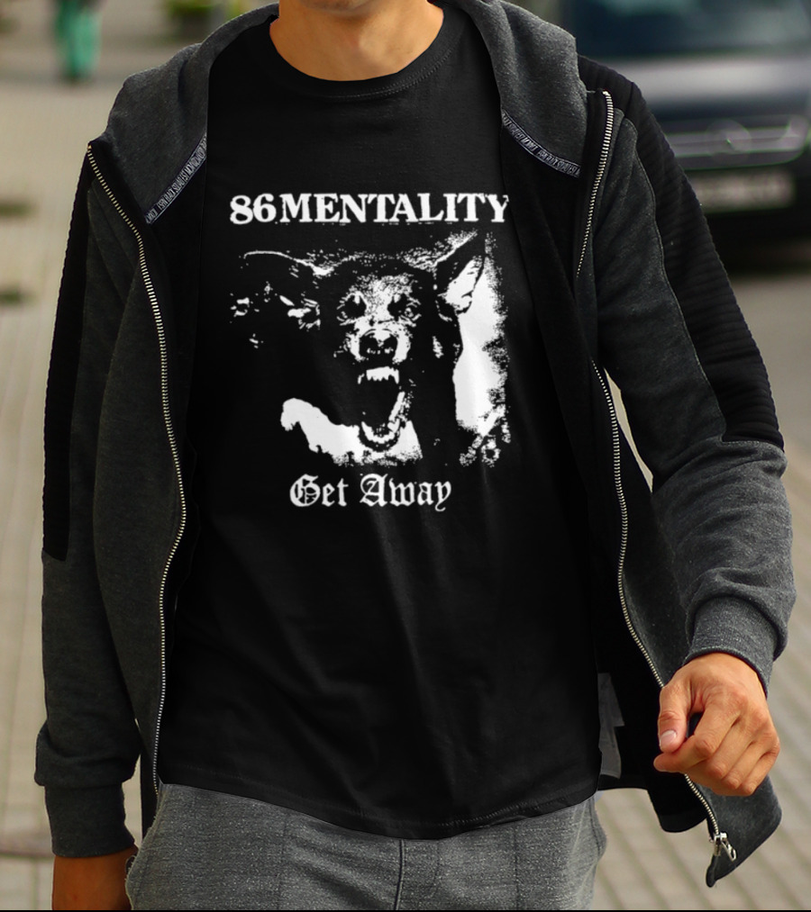 86 Mentality Get Away Hardcore Punk Iconic Dog T-Shirt