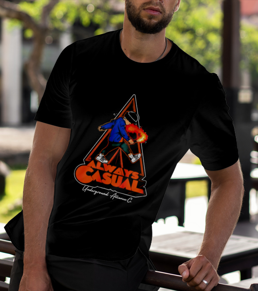 Always Casual Underground Alliance C Youth Flare Fire Backpack Street T-Shirt