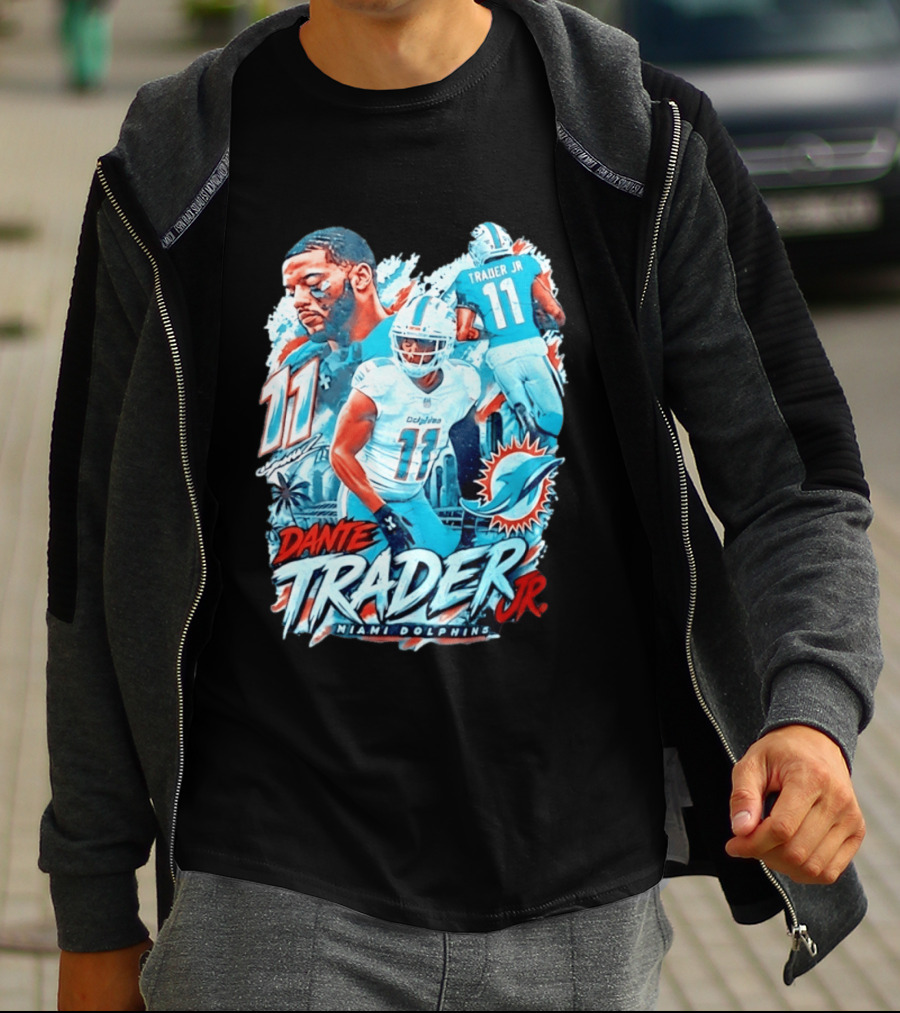 Dante Trader Jr 11 Miami Dolphins Football Player T-Shirt