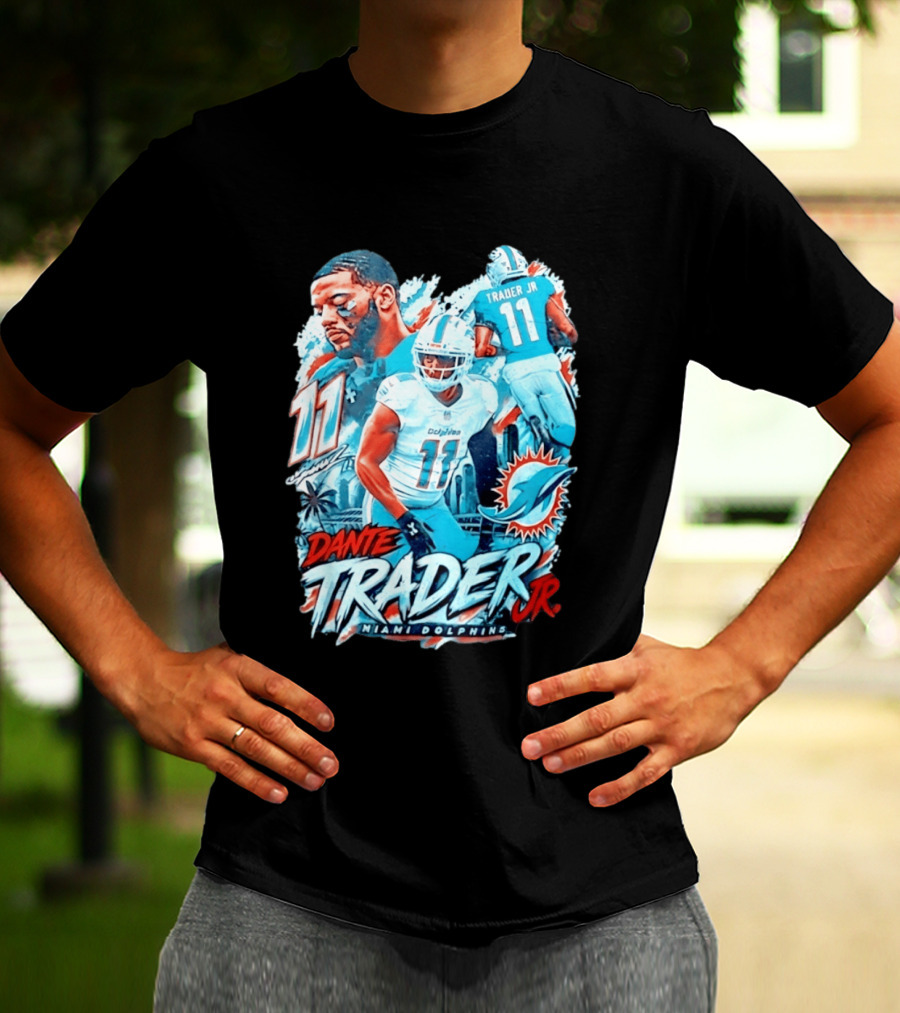 Dante Trader Jr 11 Miami Dolphins Football Player T-Shirt