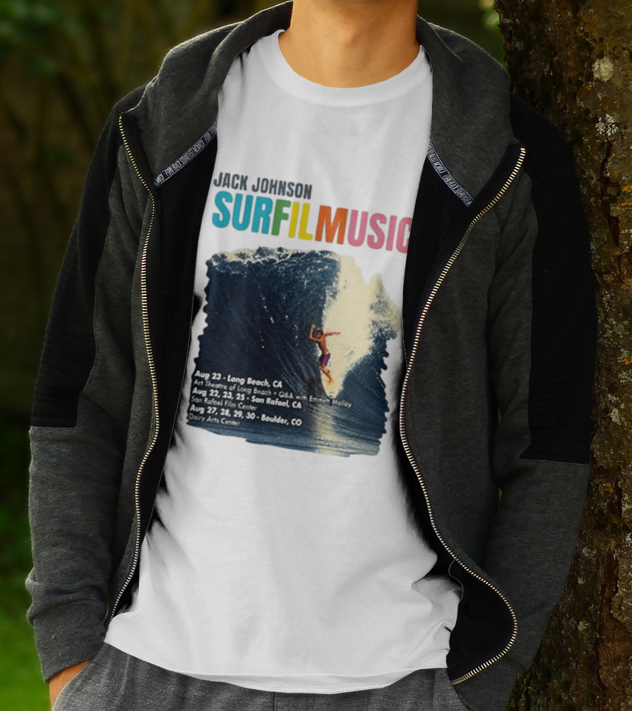 Jack Johnson Surf Film Music Long Beach Art Theatre Aug 23 2026 T-Shirt