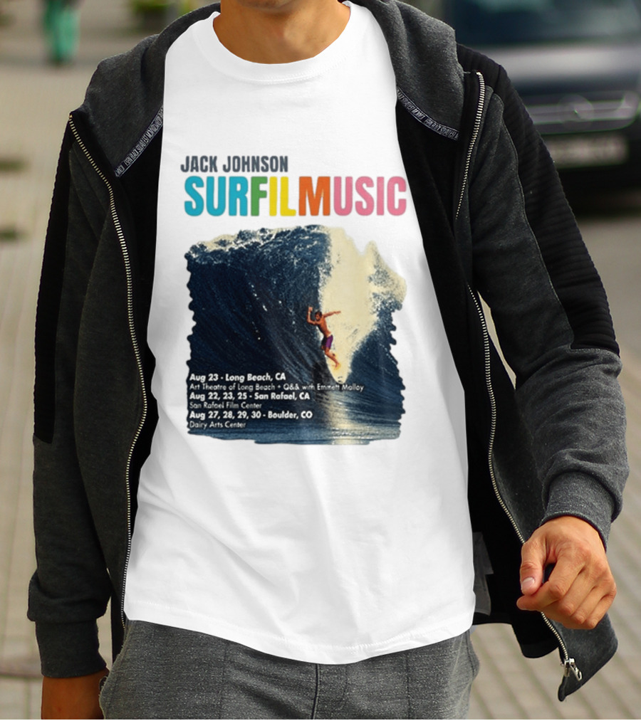 Jack Johnson Surf Film Music Long Beach Art Theatre Aug 23 2026 T-Shirt