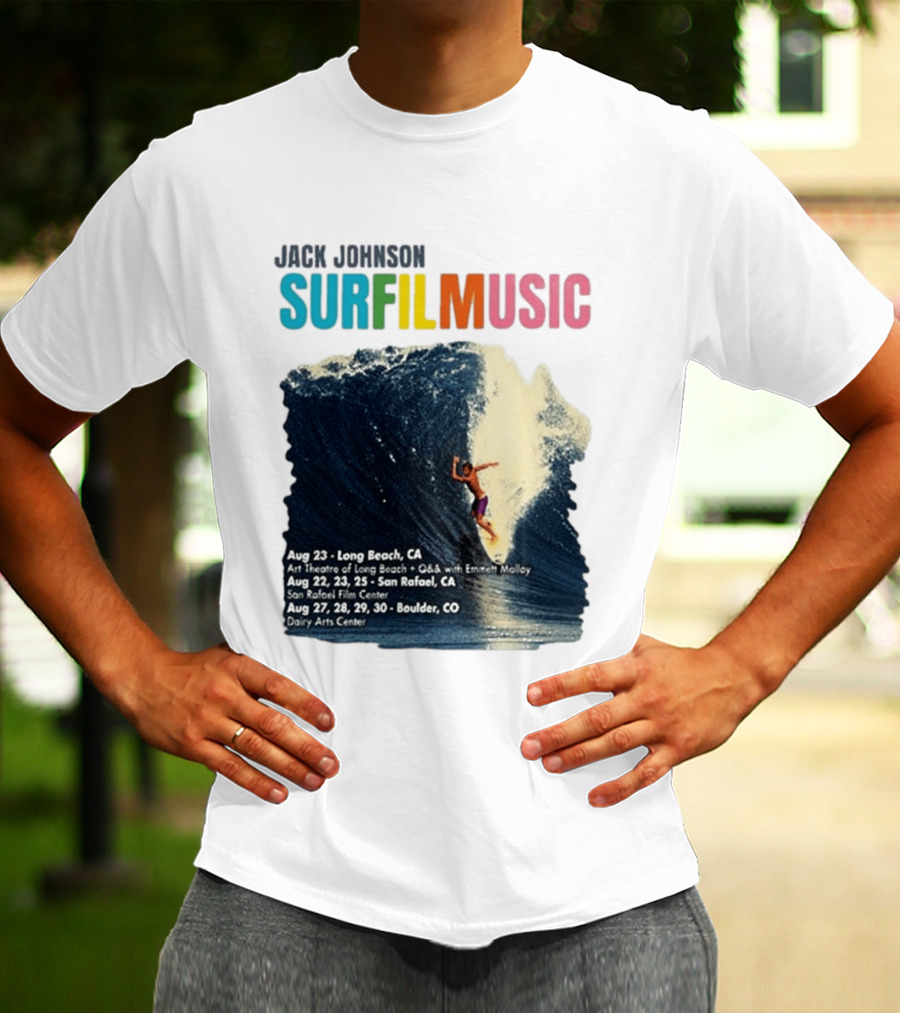 Jack Johnson Surf Film Music Long Beach Art Theatre Aug 23 2026 T-Shirt