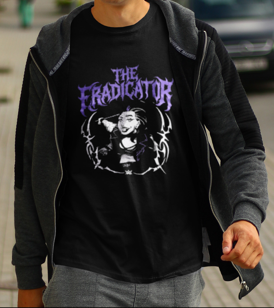 The Eradicator Rhea Ripley Gothic Font Purple Smoky T-Shirt
