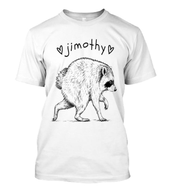 Jimothy Raccoon With Hearts Woodland Animal T-Shirt