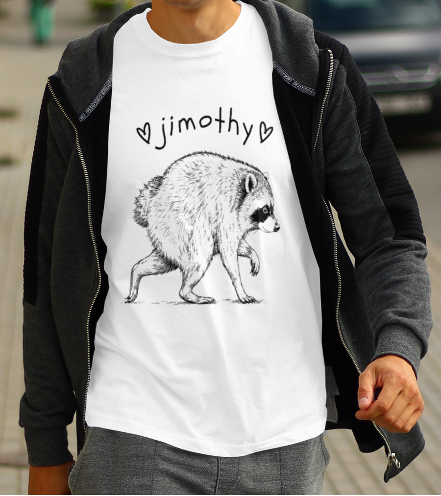 Jimothy Raccoon With Hearts Woodland Animal T-Shirt