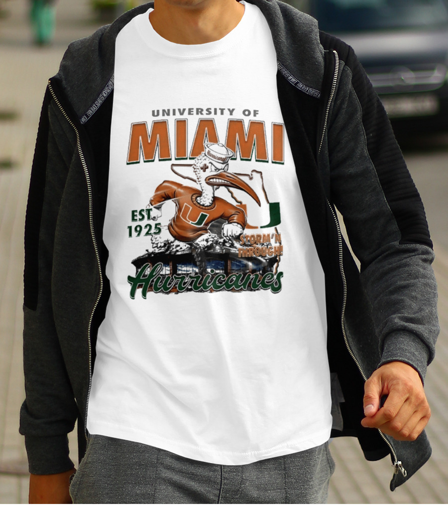 University Of Miami Hurricanes Est 1925 Storm'N Through T-Shirt