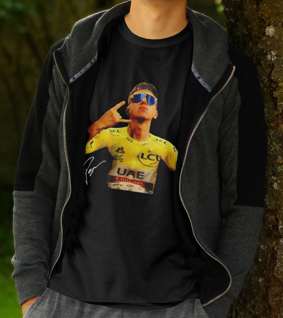 Tadej Pogacar UAE Emirates Cycling Team Slovenia LCL Yellow Jersey T-Shirt