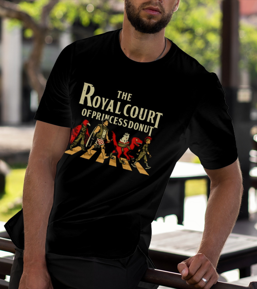 The Royal Court Of Princess Donut Abbey Road Style Walking Medieval Fantasy Characters T-Shirt