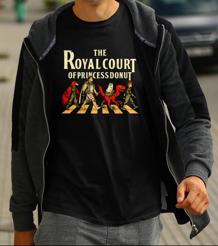 The Royal Court Of Princess Donut Abbey Road Style Walking Medieval Fantasy Characters T-Shirt