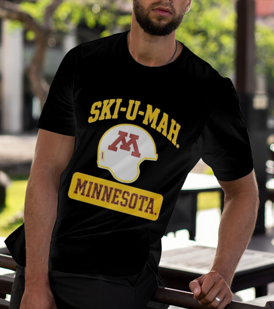 Mills Armbruster Ski U Mah Minnesota Football Helmet T-Shirt