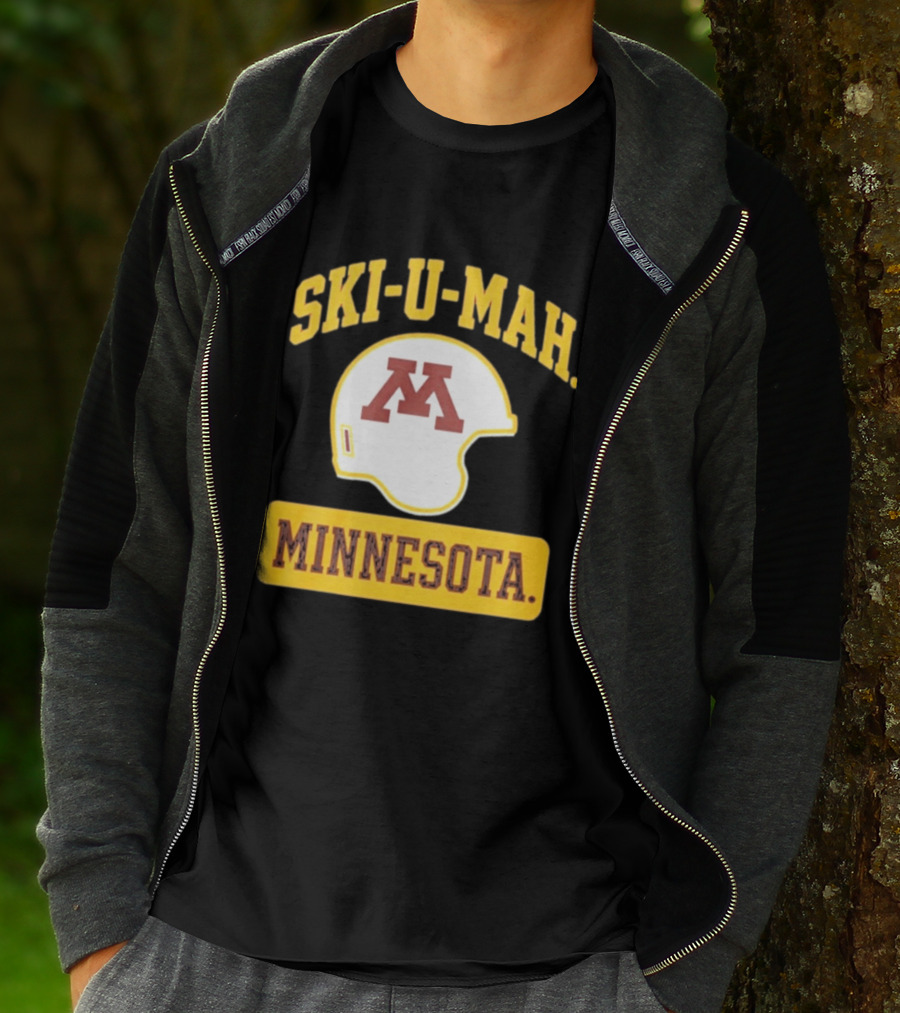 Mills Armbruster Ski U Mah Minnesota Football Helmet T-Shirt