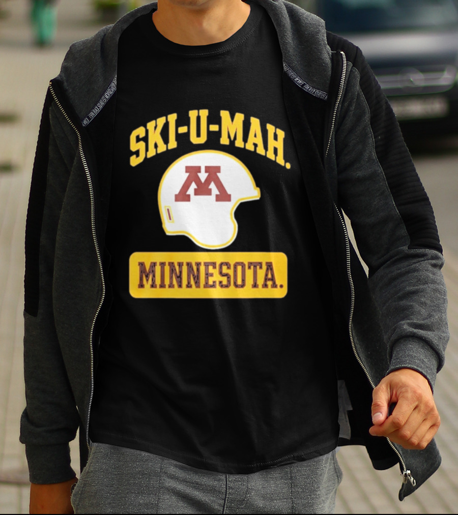 Mills Armbruster Ski U Mah Minnesota Football Helmet T-Shirt