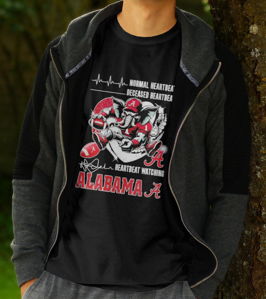 Alabama Crimson Tide Heartbeat Ing Football Fan Spirit T-Shirt