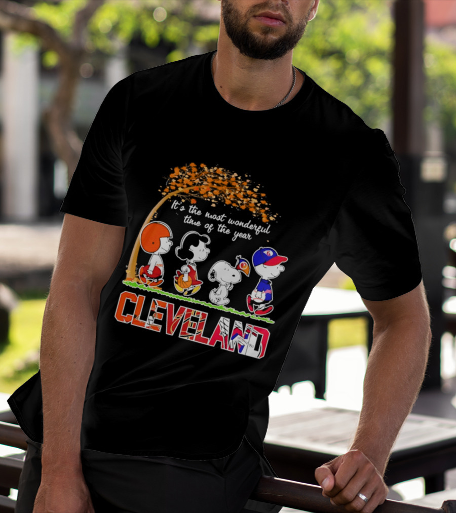 Peanuts Cleveland Sports Most Wonderful Time Of The Year T-Shirt