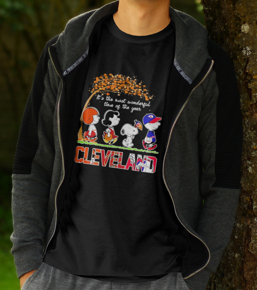 Peanuts Cleveland Sports Most Wonderful Time Of The Year T-Shirt