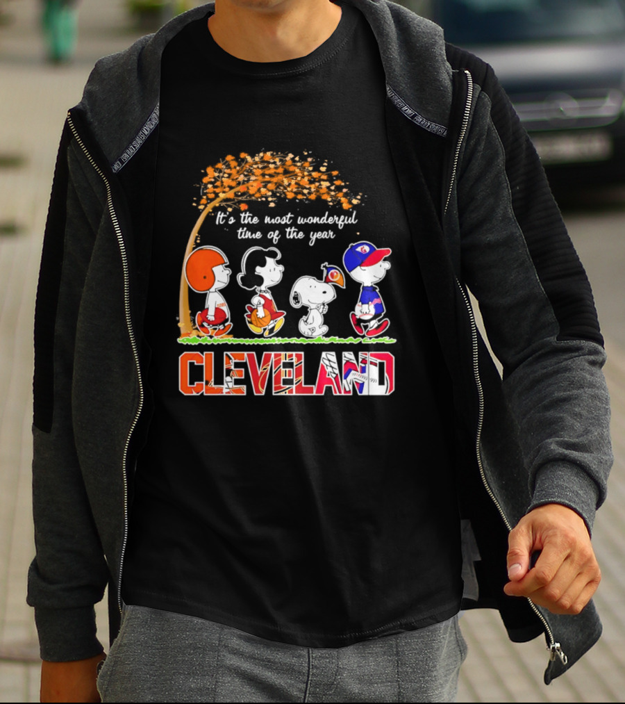 Peanuts Cleveland Sports Most Wonderful Time Of The Year T-Shirt