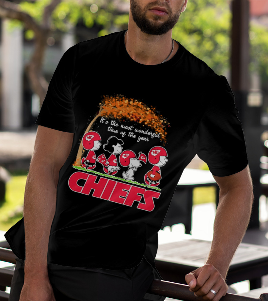 Peanuts Kansas City Chiefs Halloween 2026 Most Wonderful Time Of The Year T-Shirt