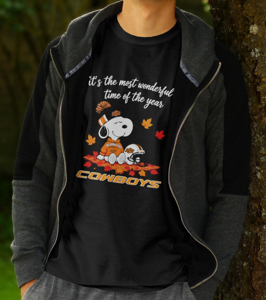 Snoopy Oklahoma State Cowboys It's The Most Wonderful Time Of The Year Halloween 2026 T-Shirt