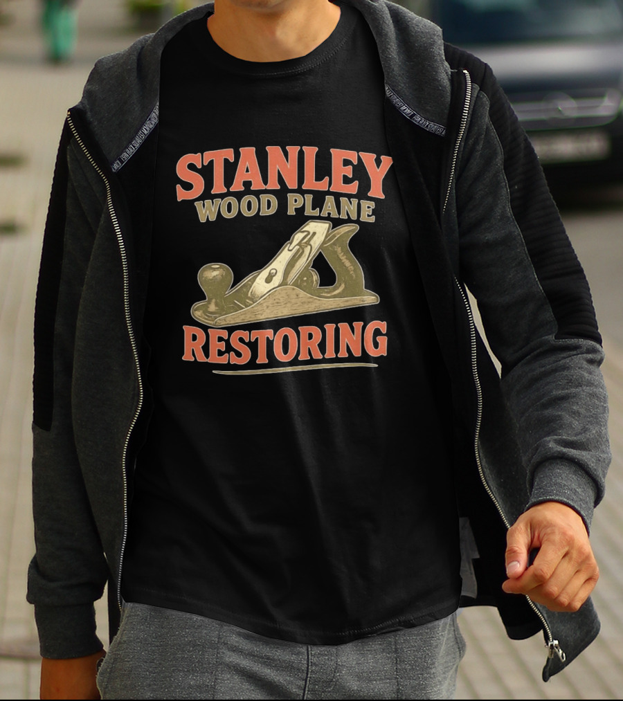 Stanley Wood Plane Restoring Craftsmanship Tool T-Shirt
