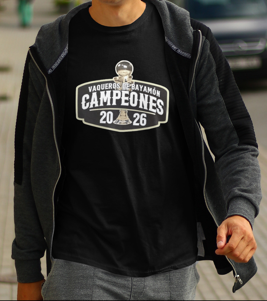 Vaqueros De Bayamón Campeones 2026 Trophy Celebration T-Shirt