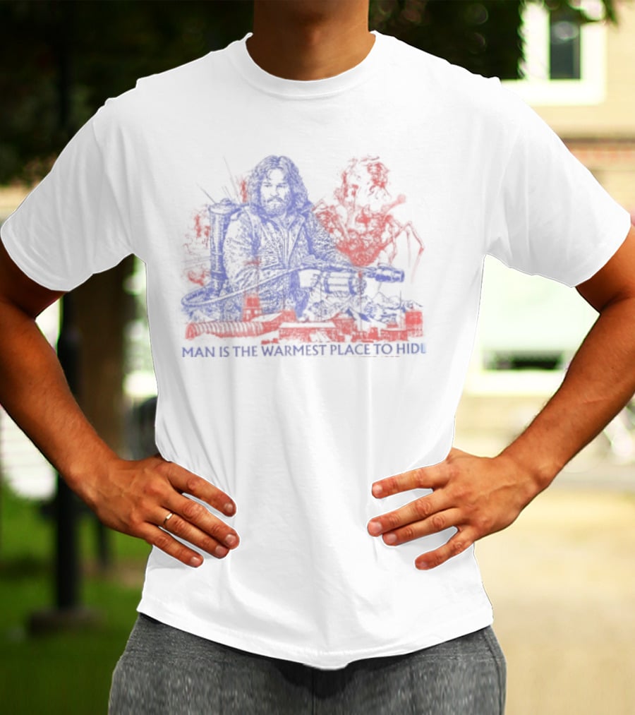 Outpost 31 The Thing Man Is The Warmest Place To Hide Kurt Russell T-Shirt