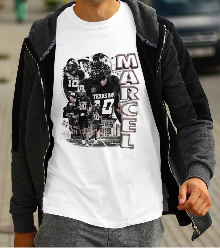 Marcel Reed Texas A&M NCAA Football 10 Aggies Player Collage T-Shirt