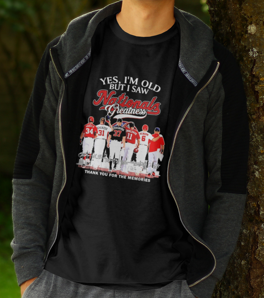 Yes I'm Old But I Saw Nationals Greatness Thank You For The Memories Harper Zimmerman Rendon T-Shirt