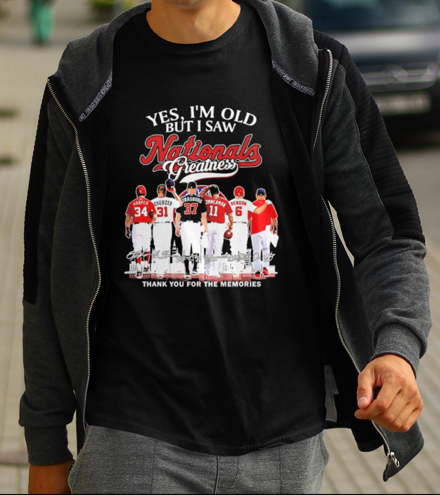 Yes I'm Old But I Saw Nationals Greatness Thank You For The Memories Harper Zimmerman Rendon T-Shirt