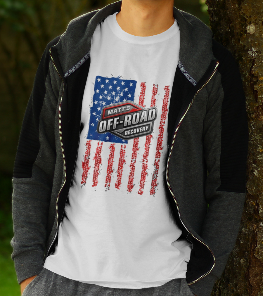Matt's Off Road Recovery Patriotic Stars And Stripes T-Shirt