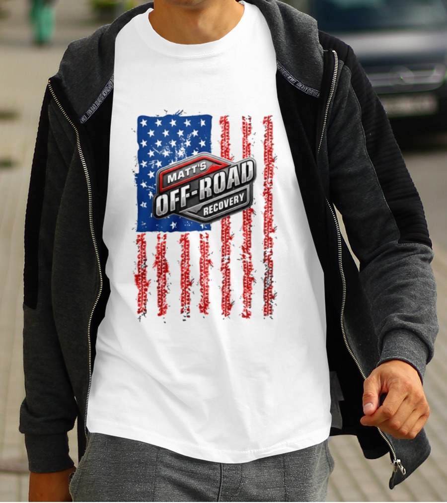 Matt's Off Road Recovery Patriotic Stars And Stripes T-Shirt