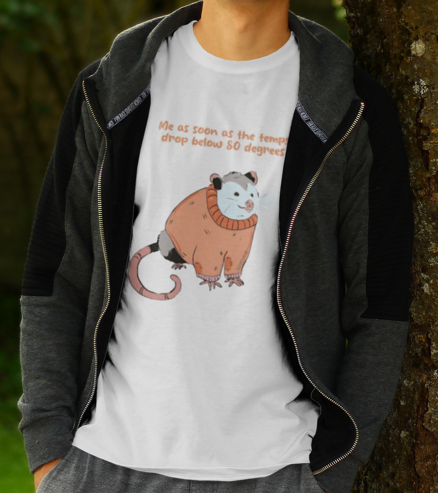 Opossum Cozy Sweater Temps Below 80 Degrees T-Shirt