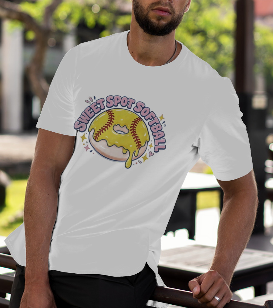 Sweet Spot Softball Donut Yellow Dripping Icing T-Shirt