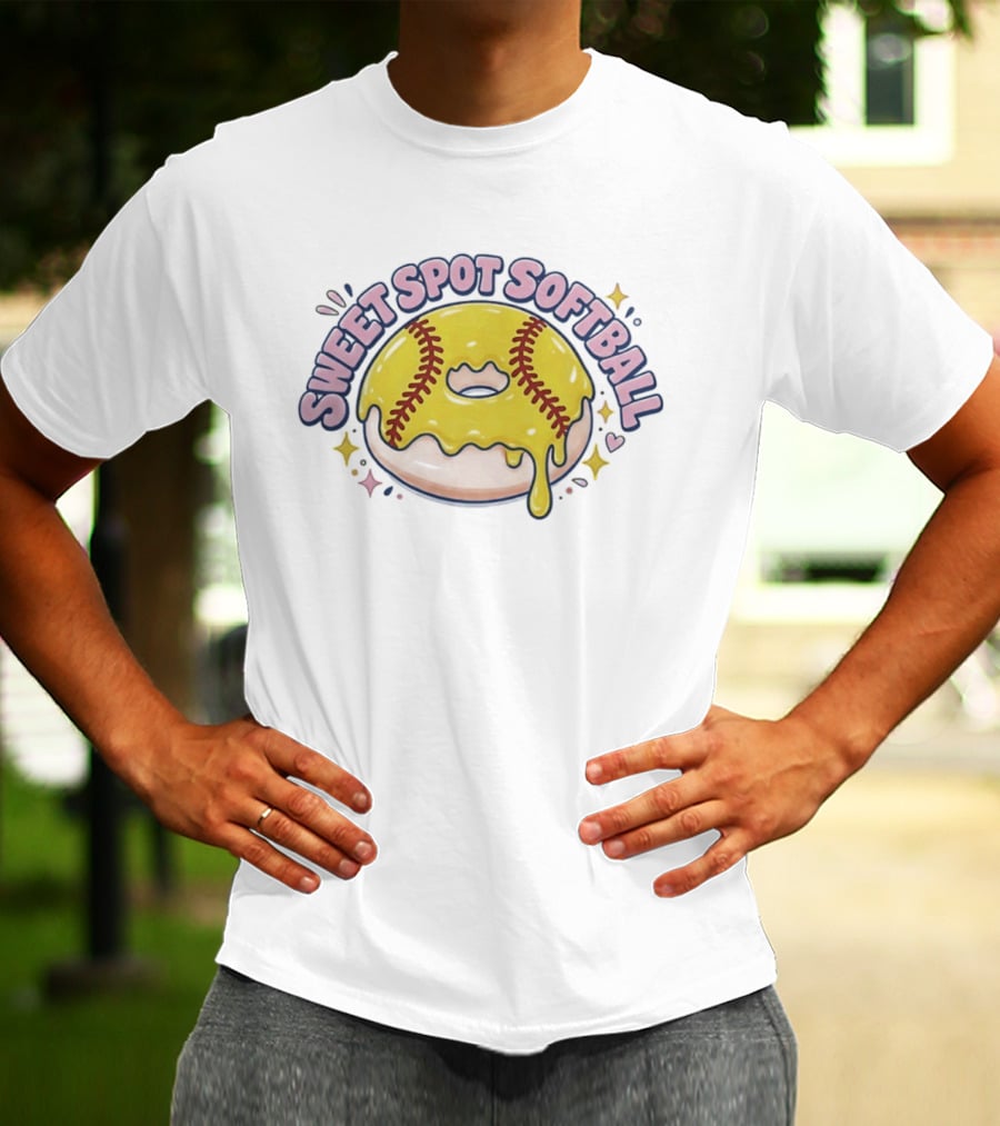 Sweet Spot Softball Donut Yellow Dripping Icing T-Shirt