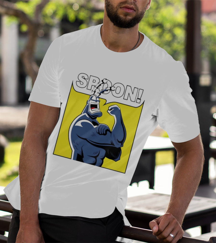 Spoon Mighty Hero Cartoon Catchphrase T-Shirt