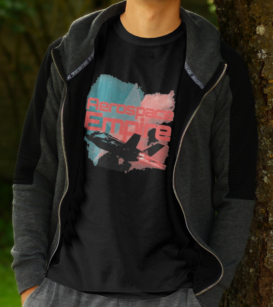 Aerospace Empire Futuristic Jet With Vapor Trails And Vibrant Color Palette T-Shirt