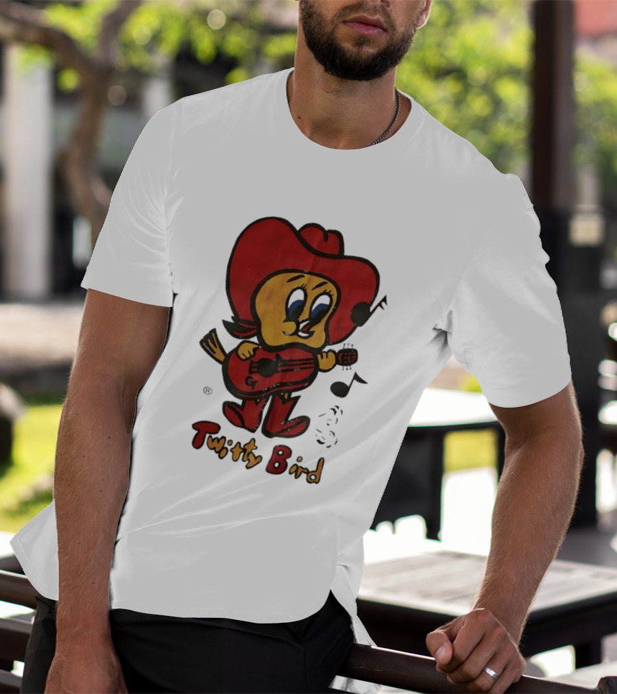 Twitty Bird Cowboy Musician Playing Guitar T-Shirt